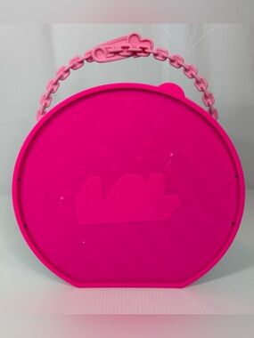 LOL Surprise Hot Pink Blue Large Carrying Case Doll Storage Bin Tote w/ Snap Lid